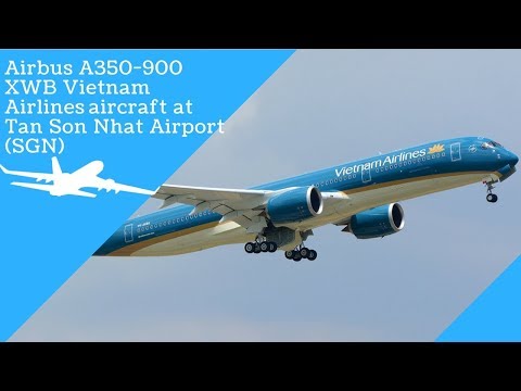 Airbus A350-900 XWB commercial aircraft Vietnam Airlines ready for take-off at SGN
