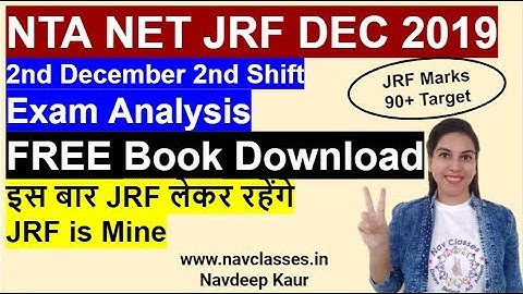 Exam Analysis & FREE Book Download | By Navdeep Kaur | NTA NET JRF | 2nd December 2nd Shift