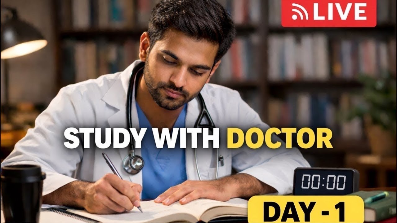 Library Open 📚 | Study With Doctor LIVE | Study With Me (Silent) Day - 1