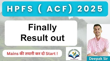 HPFS ACF Prelims Result out finally | Start Mains Preparation | #hppsc #hpexams #hpgk