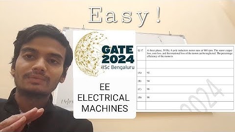 GATE Electrical Engineering (EE) 2024 Question No. 17 Electrical Machines detailed solution
