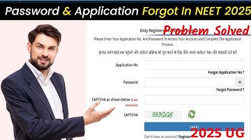 Forgot Password In Neet Online Form | Forgot Application Number In NEET 2025 Online Form
