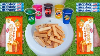 Experiment !! WAFERS Vs Cola, Sprite ,Fanta, Marinda and Mentos in Toilet