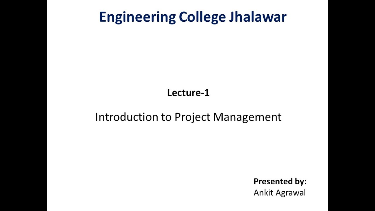 Lecture-1 Introduction to Project Management - YouTube
