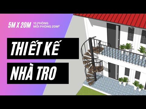 Thiết kế nhà trọ trên khu đất 5m x 20x