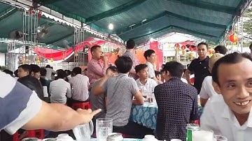 Tiệc tất niên cuối năm tại sân có  mắc rạp tại công ty DVM