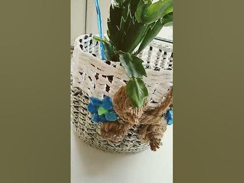 кашпо из бельевой веревки - YouTube