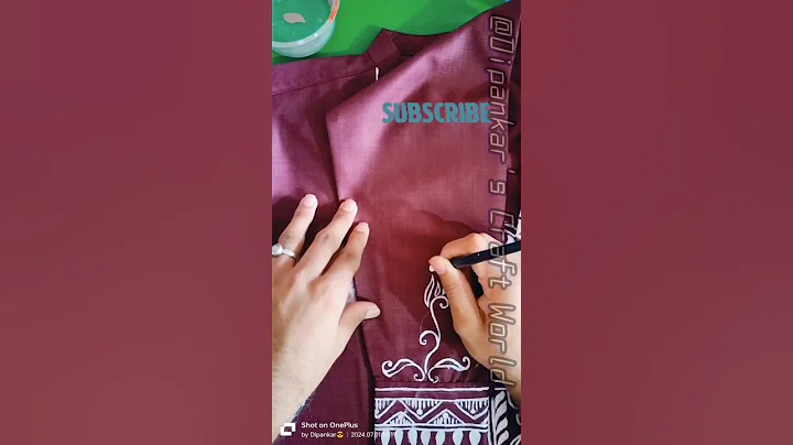 𝗗𝗲𝘀𝗶𝗴𝗻 𝗼𝗻 𝗞𝘂𝗿𝘁𝗮.. ❤️ #shorts #shortsfeed #punjabi #febricdesign #durgapuja2025 #art #handpainted