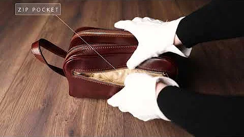 Brown Full-Grain Leather Wash Bag - All the King's Men  | Time Resistance Official Video