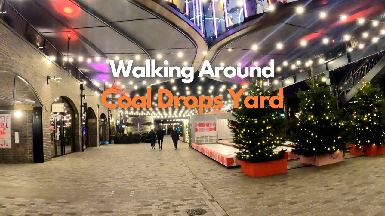 Walking Around Coal Drops Yard at Night | King's Cross | HDR | 4K