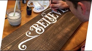 Painting Creative Typography on a Stocking Holder
