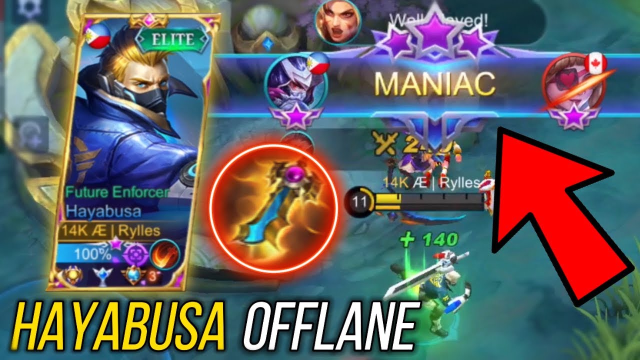 PLEASE TRY THIS OFFLANE BUILD FOR HAYABUSA | AE | Rylles - MOBILE LEGENDS