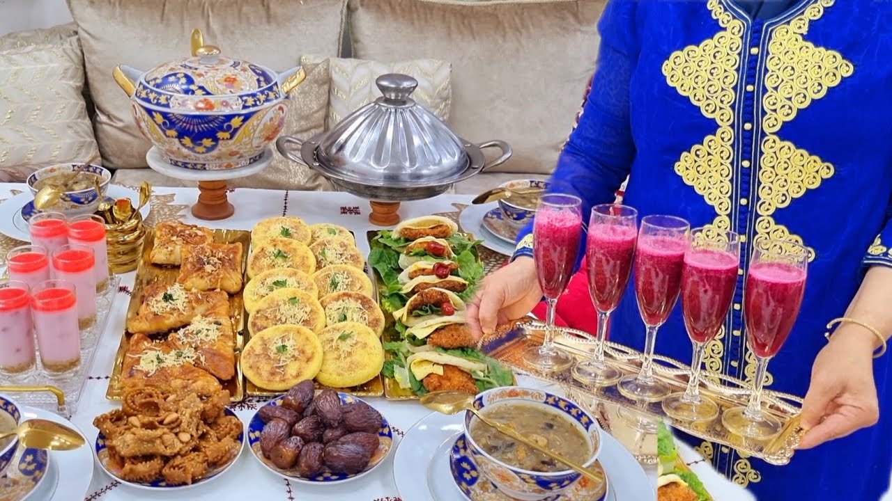 سابع مائدة رمضان⁉️😱 سهلتها عليك بلاما تلفي أو تحيري حرشة معمرة وبطبوط معمر طاجين شربة مع عصير وتحلية