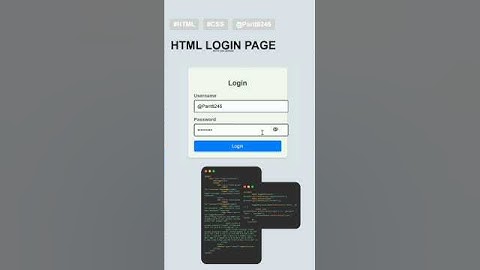 HTML login page                         #coding #htmlcssjs #loginpage #shorts