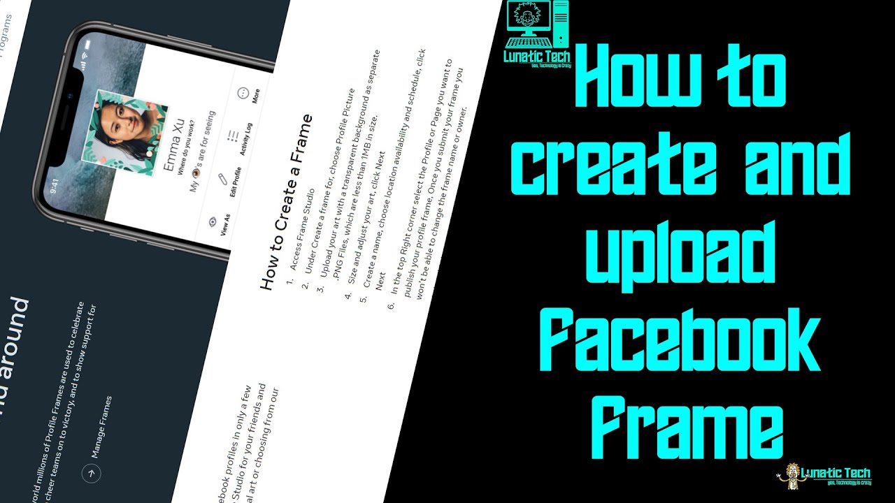 How to create and upload Facebook frame | Lunatic Tech