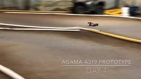 Ryan Lutz driving his new Agama A319 Proto 1/8 Buggy at Indy R/C World in Dallas, Texas