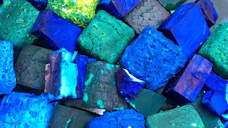 Blue/Green Flaky&Dusty Dyed and Pasted Blocks | ASMR screenshot 5