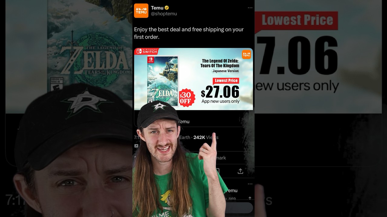 Temu Selling Cheap Seitch Games