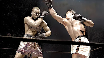 Rocky Marciano vs Joe Louis - Film Restoration Colorized