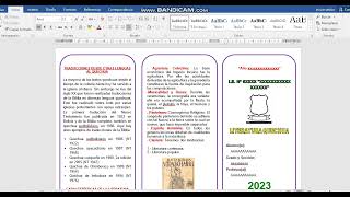 TRIPTICO  - LITERATURA QUECHUA