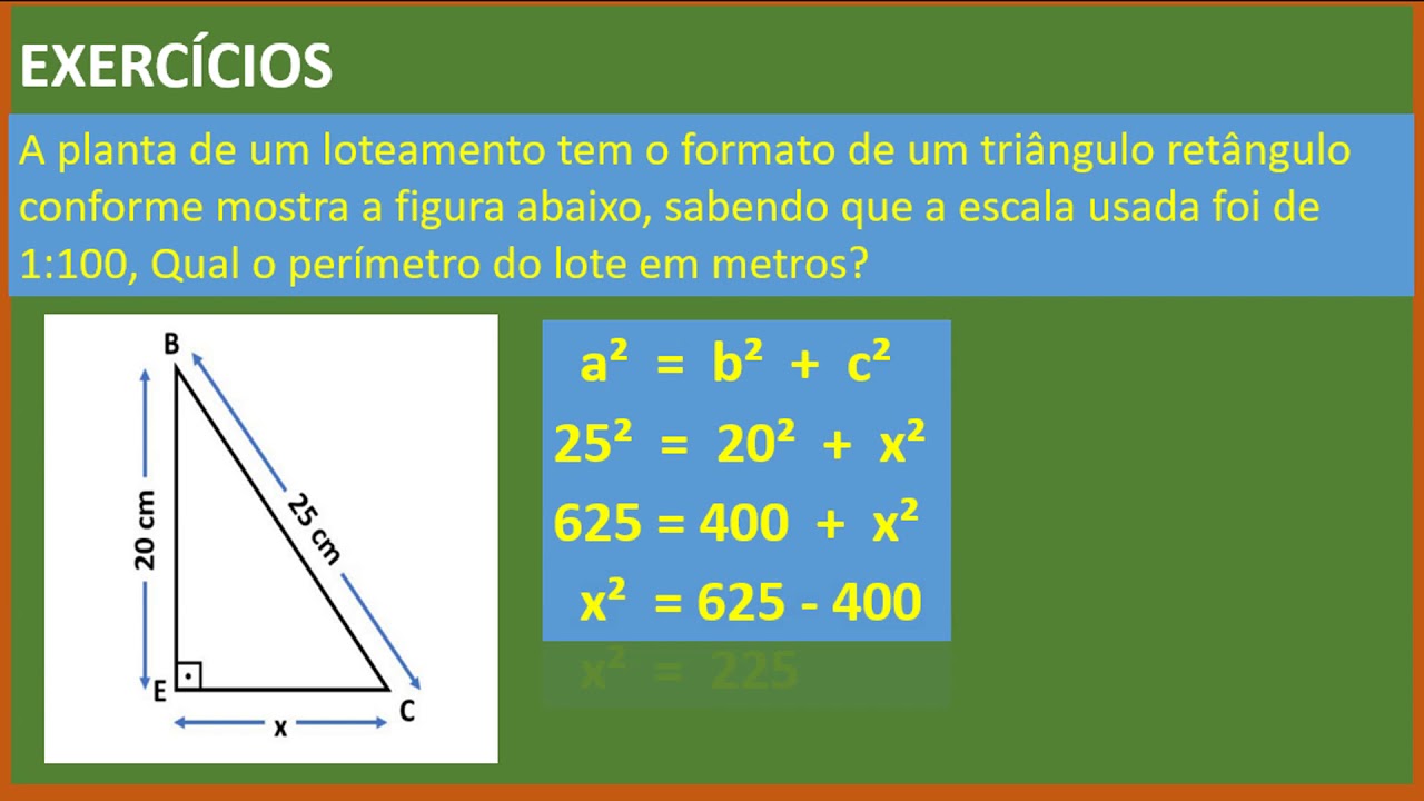 Teorema De PitÁgoras ExercÍcios Resolvidos Passo A Passo Youtube