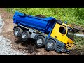 Rc Excavator Komatsu Muat Pasir Truk Tronton Fuso 220PS, Dump Truck Volvo Merci di Lokasi tambang
