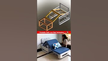 Foldable sofa cum bed animation 🛏️👩‍🔧 #animation #3d #mechanical #autocad #cad 🔥