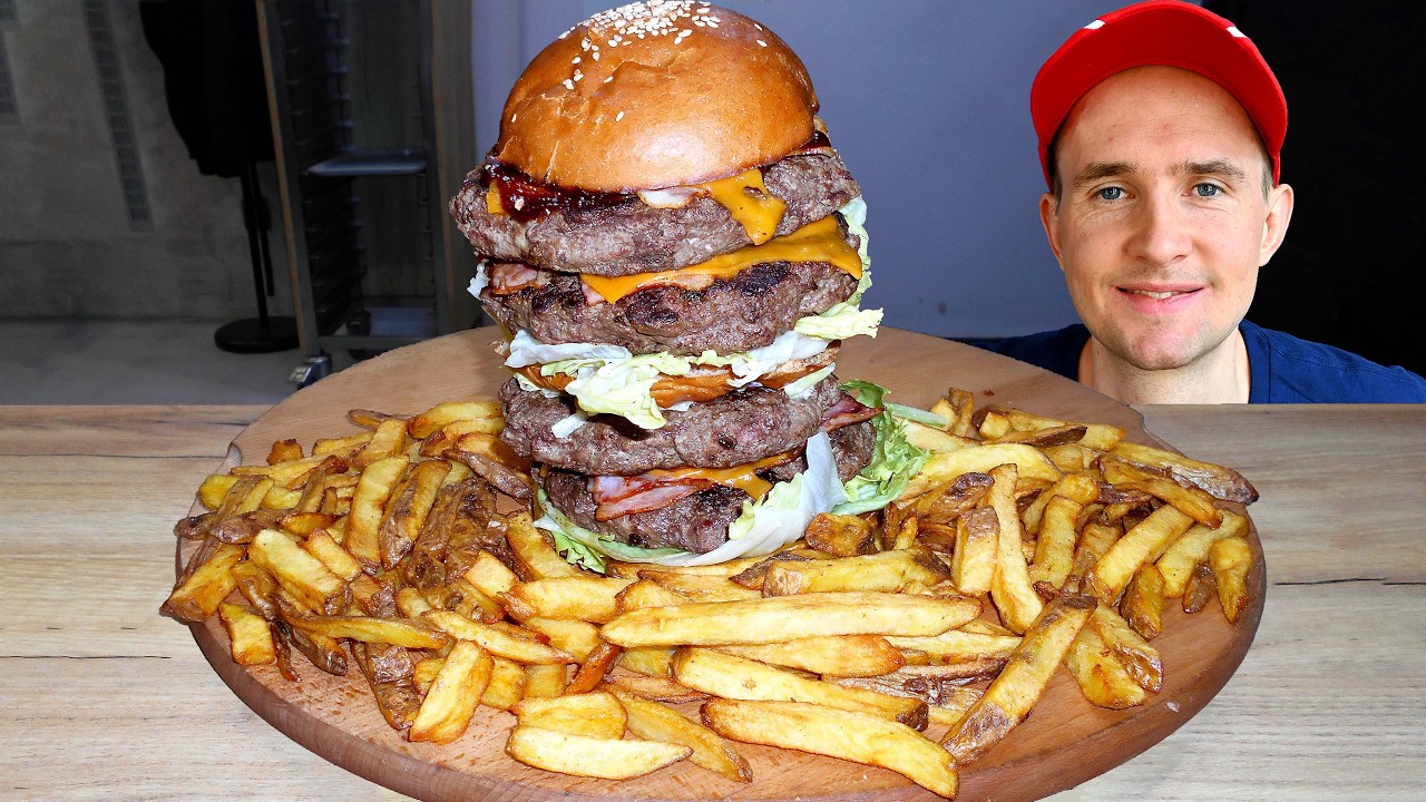 I Only Had 25 Minutes To Finish The Undefeated 4-Layer Burger Eating Challenge In My Hometown!!