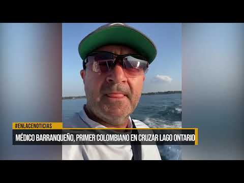 Médico barranqueño, primer colombiano en cruzar el lago Ontario nadando