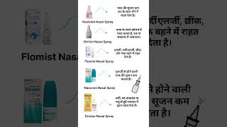 Best Nasal Sprays for Blocked Nose &amp; Allergy Relief in Hindi#nasalspray #shorts #medicine #nasaldrop