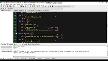 PROGRAM MENGHITUNG LUAS DAN KELILING BANGUN DATAR MENGGUNAKAN LOOPING WHILE || C++