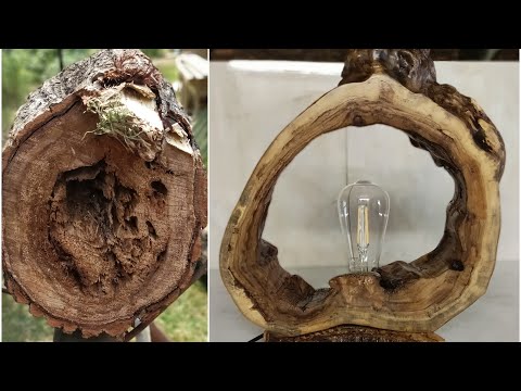 Светильник из пня