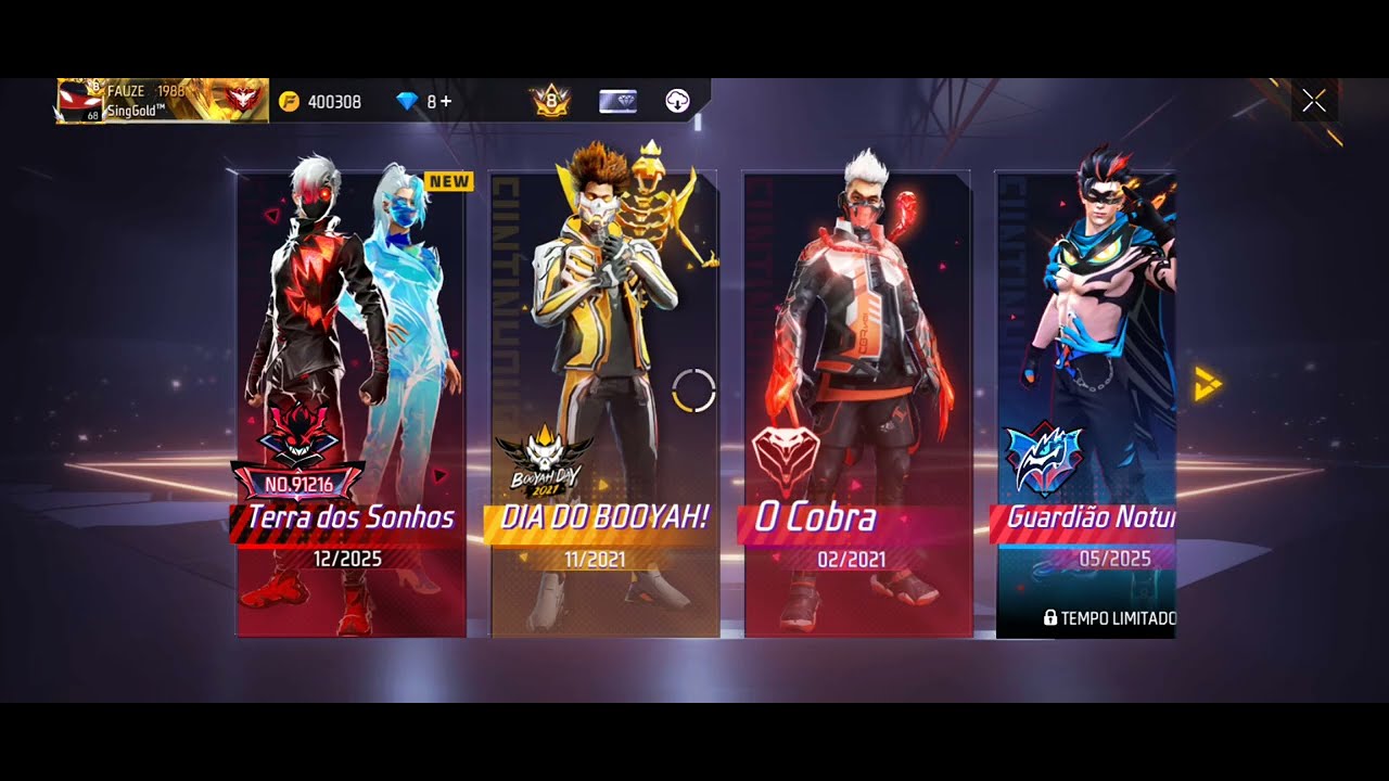 MOSTRANDO MINHA CONTA FREE FIRE - SKINS LENDÁRIAS - COFRE E ARMAS!