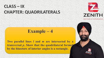 Two parallel lines l and m are intersected by a transversal p. Show that the quadrilateral formed...