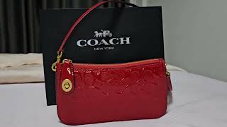 Coach Penn Shoulder Bag in Patent Red Signature Leather