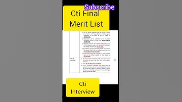 Cti Merit list final cti interview dates #ctiupdates #ctijobs  #ctiapply #cti #ctiinterview