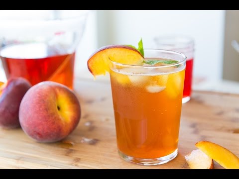 Homemade Sparkling Peach Iced Tea Nonalcholic Drink Miniseries