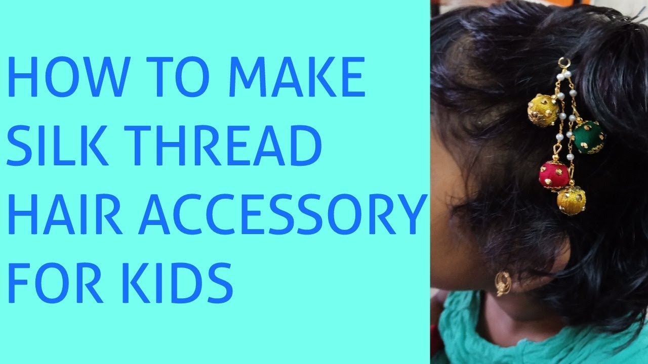 Silk Thread Hairclip For Kids Kids Hanging Hair Accessory Silk