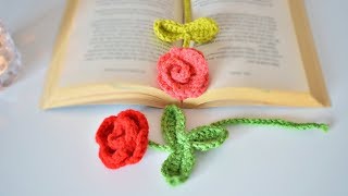 DIY - ROSAS DE CROCHET - MARCADOR DE PAGINAS | Danii's Ways ♡