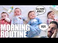 MORNING ROUTINE WITH 9 KIDS, 8 AND UNDER (CHAOTIC!) | QUADRUPLETS MORNING ROUTINE