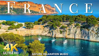 FLYING OVER FRANCE (4K UHD) Amazing Beautiful Nature Scenery with Relaxing Music | 4K VIDEO ULTRA HD