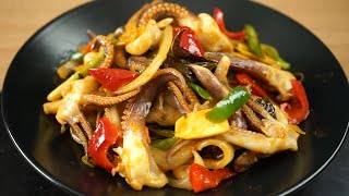 Une recette calamar savoureuse et facile rapide  | Squid recipes | Stir fried squid