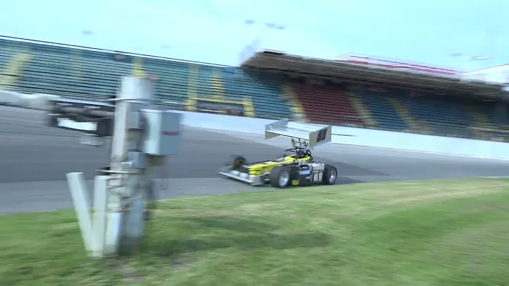 Jerry Curran on track at Oswego with a fuel proble...
