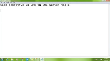 Column case sensitive in Sql sever table