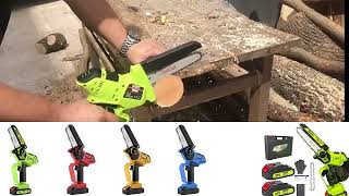 6寸电锯充电式锂木工新款非无刷电链锯锂电锯手持家用迷你单手锯