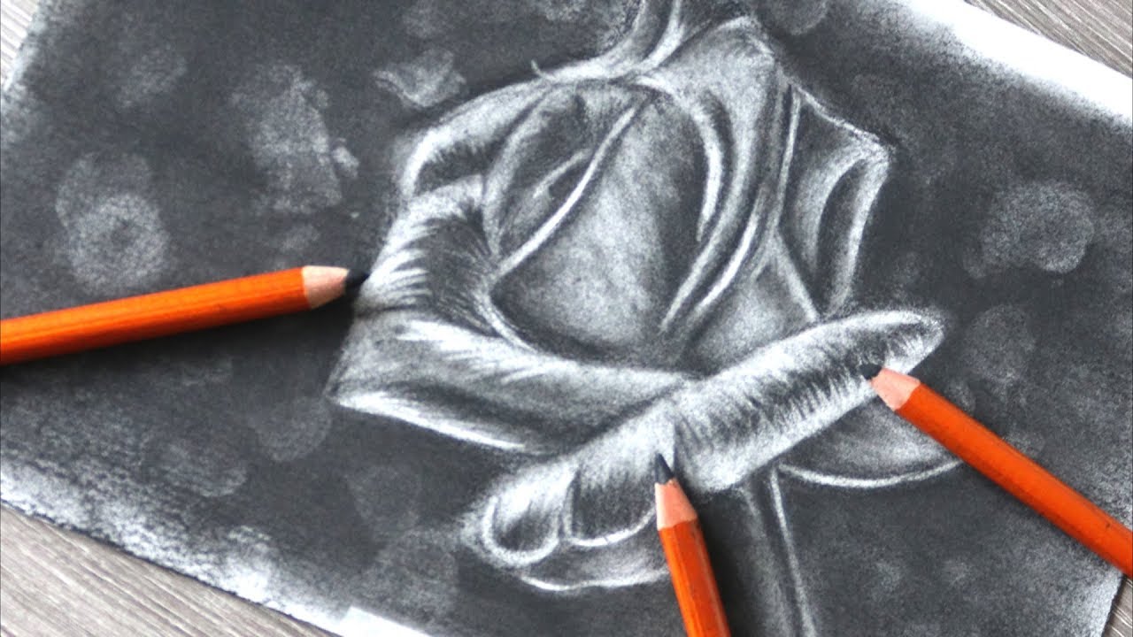 How to Draw a Rose in Charcoal Pencils Beginner Tutorial YouTube