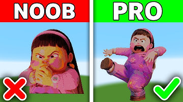 Noob vs Pro Turning red - Abby Park minecraft pixel art