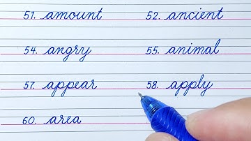 How to write 1200 words in English Cursive Writing | Cursive handwriting practice | 51 - 60