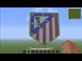 Pixel art en minecraft - Escudo del Atlético de Madrid | HD
