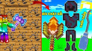 MINI GAME : CUỘC CHIẾN CHẶT GỖ BEDROCK MINECRAFT ** NOOB NÂNG CẤP CHỔI THẦN VIP NHẤT